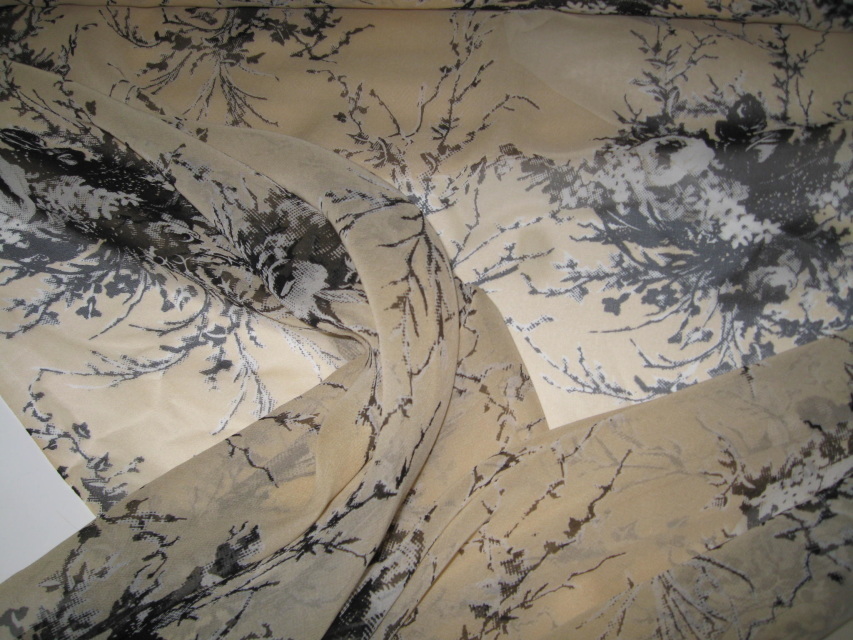 ivory shadow print chiffon fabric